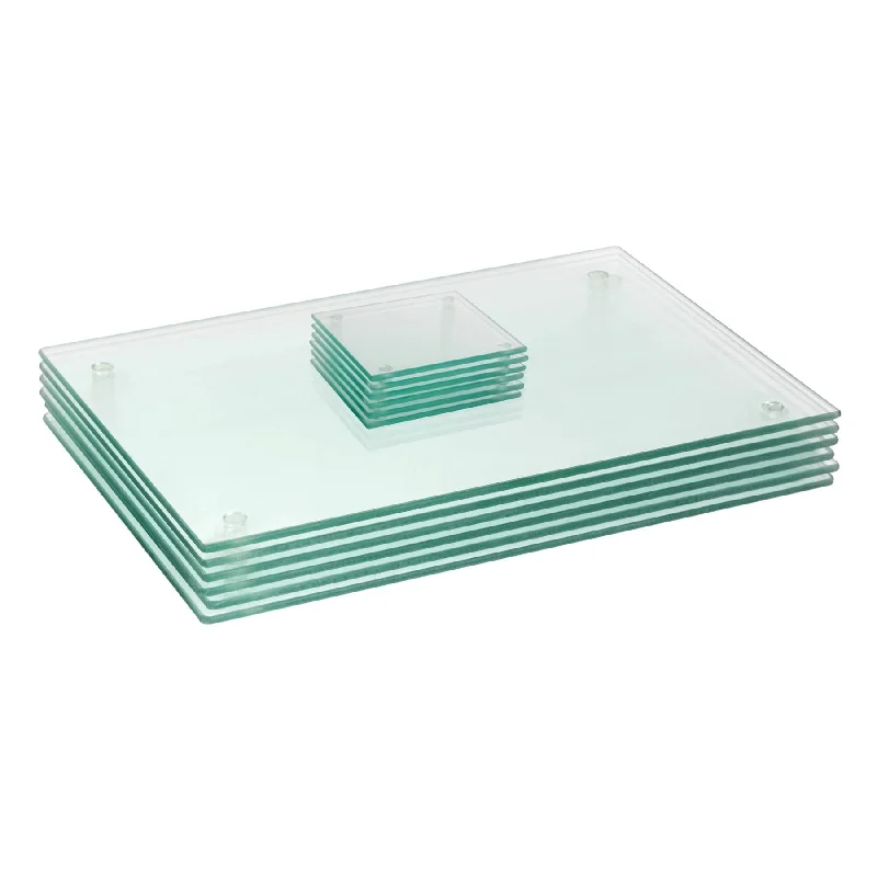 best-budget-mouse-reviews-12pc 40cm x 30cm Glass Placemats & Coasters Set - By Harbour Housewares