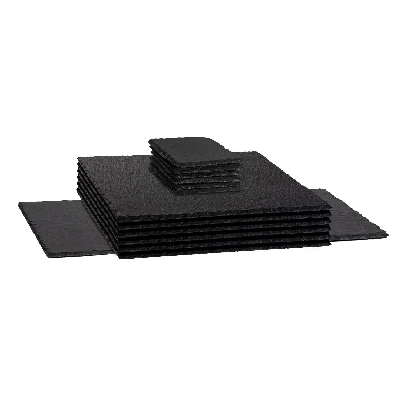 top-eco-friendly-gardening-tips-13pc Black Square Slate Placemats Set - By Argon Tableware