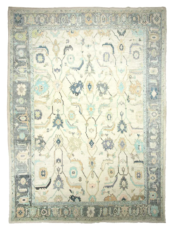 stylish rugs for minimalist homes-13x17 Modern Oushak Ara Rug