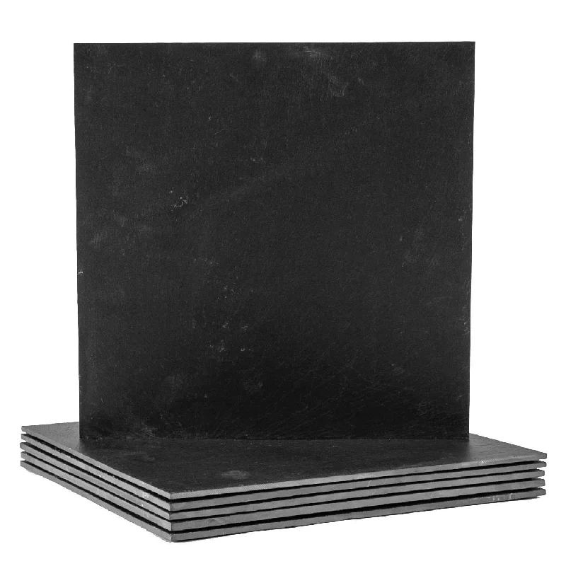 best-online-tech-courses-33cm Black Square Linea Slate Placemats - Pack of Six - By Argon Tableware