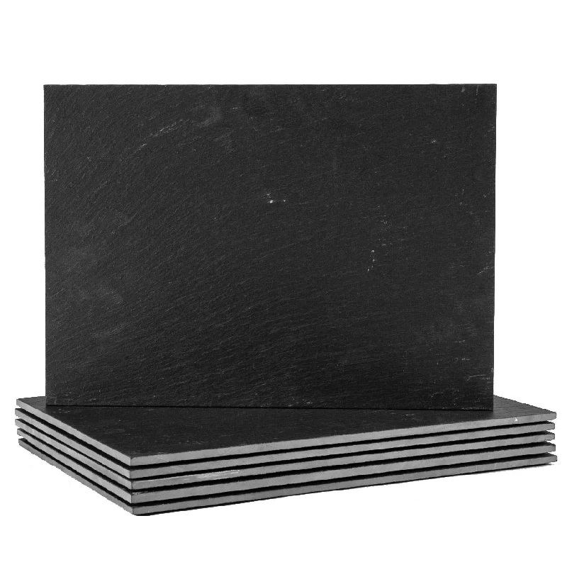 top-free-productivity-guides-35cm x 25cm Black Rectangle Linea Slate Placemats - Pack of Six - By Argon Tableware