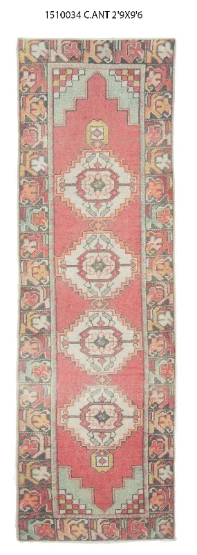 best carpet cleaners for pet stains-3x10 Red Vintage Turkish Runner Rug