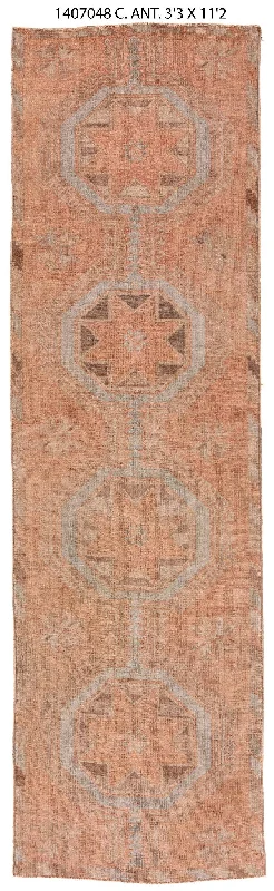 where to buy durable carpets-3x11 Red Vintage Turkish Runner Rug