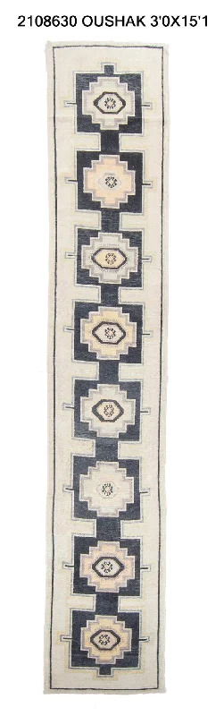 where to buy luxury rugs-3x15 Modern Oushak Area Runner Rug