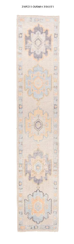 how to choose carpet thickness-3x15 Modern Oushak Area Runner Rug