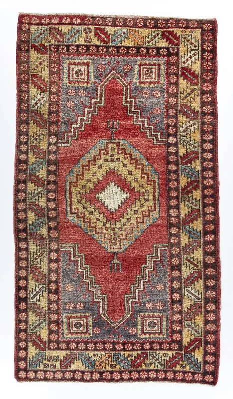 best rug cleaners for pet hair-3x6 Red Vintage Turkish Area Rug