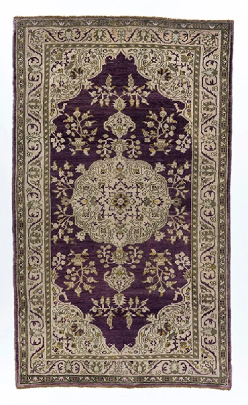 affordable carpet for minimalist homes-4x6 Purple & Wheat Vintage Turkish Area Rug