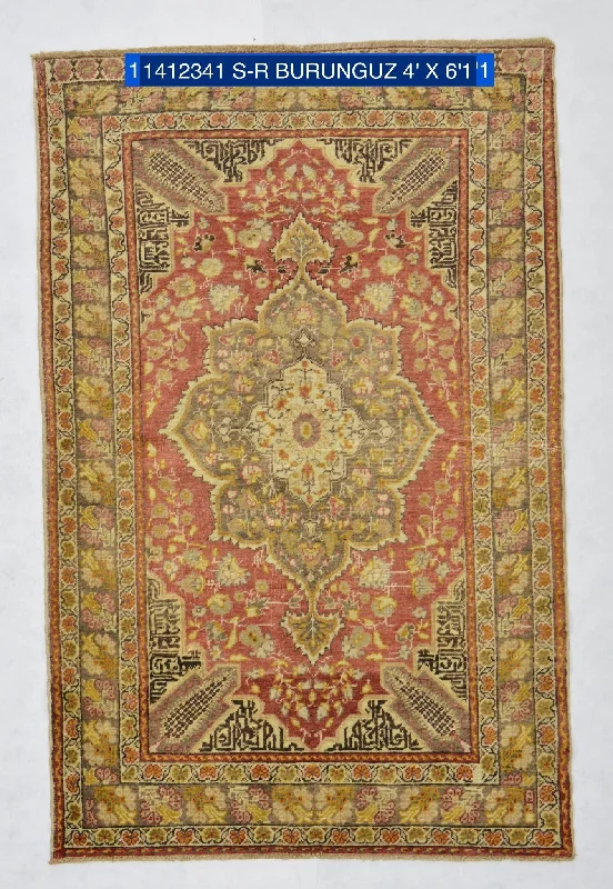 best carpet brands for quality-4x6 Red Old & Vintage Turkish Area Rug