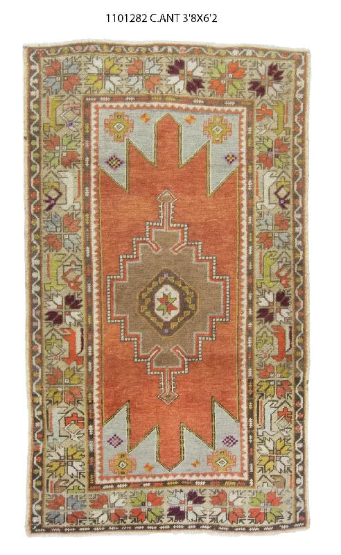 best rug cleaners for deep odors-4x6 Red Vintage Turkish Area Rug