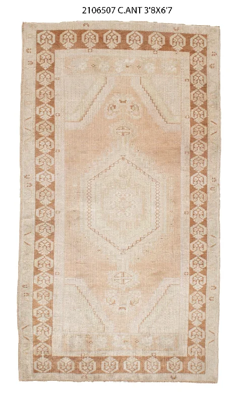 trendy abstract carpet designs-4x7 Old & Vintage Turkish Area Rug