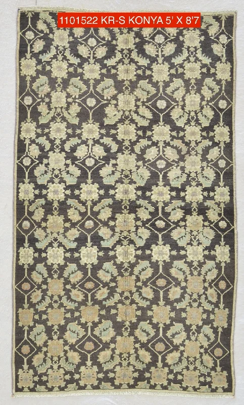 professional deep cleaning near me-5x8 Brown Old & Vintage Turkish Area Rug