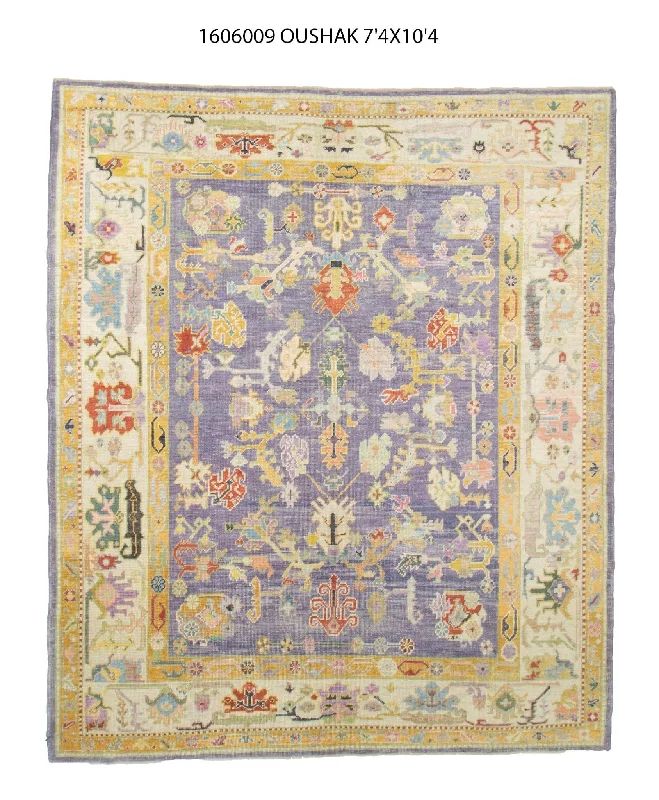 best rugs for warm climates-9x11 Purple Vintage Oushak Area Rug