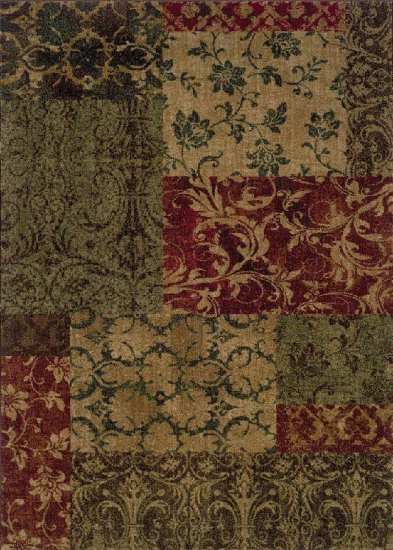 best carpet deodorizers for homes-Allure 58B Green/ Red Rug