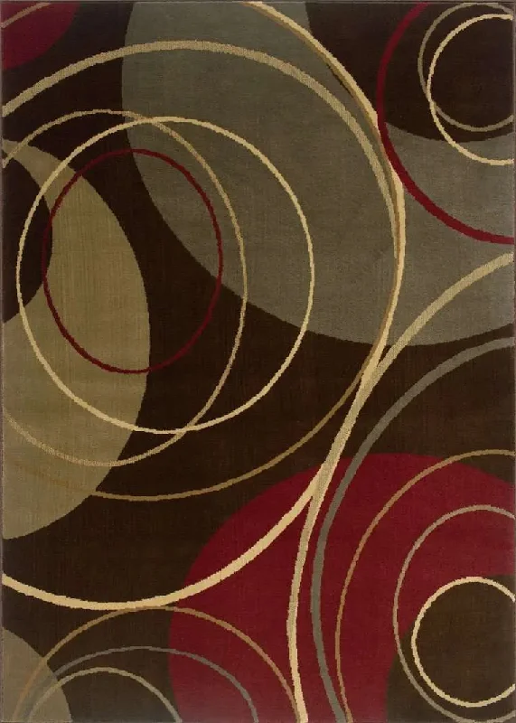 where to buy eco carpets-Amelia 662K Brown/ Red Rug