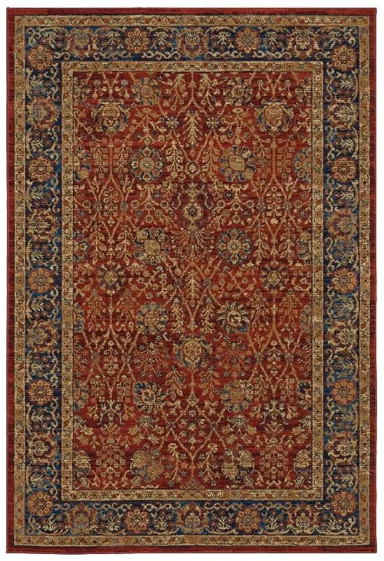 stylish rugs for large rooms-Ankara 501R Red/Blue Rug