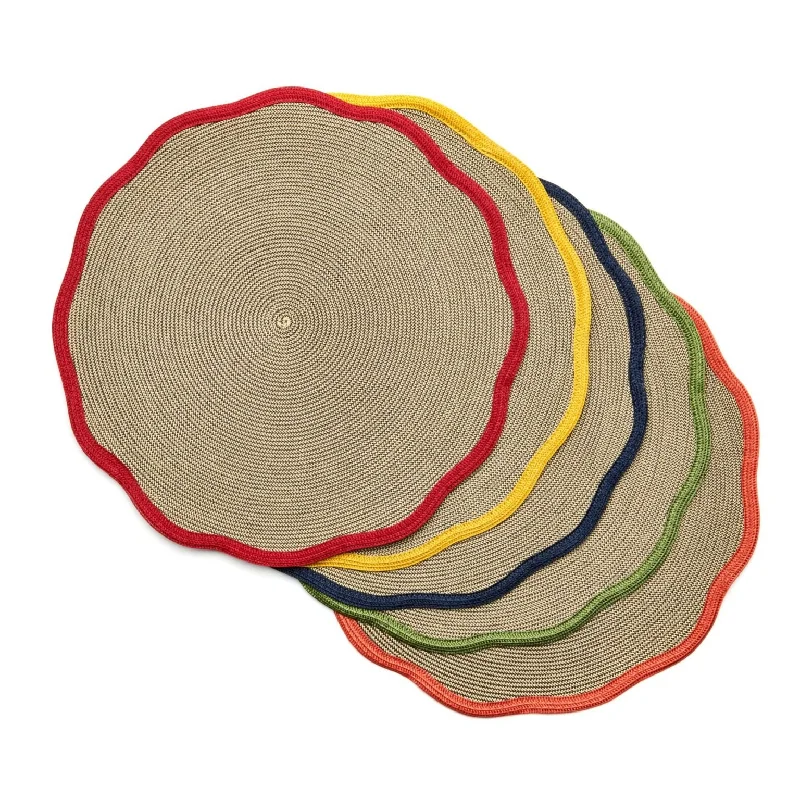 best-home-office-chairs-Autumn Scallop Boarder Placemat Set/4