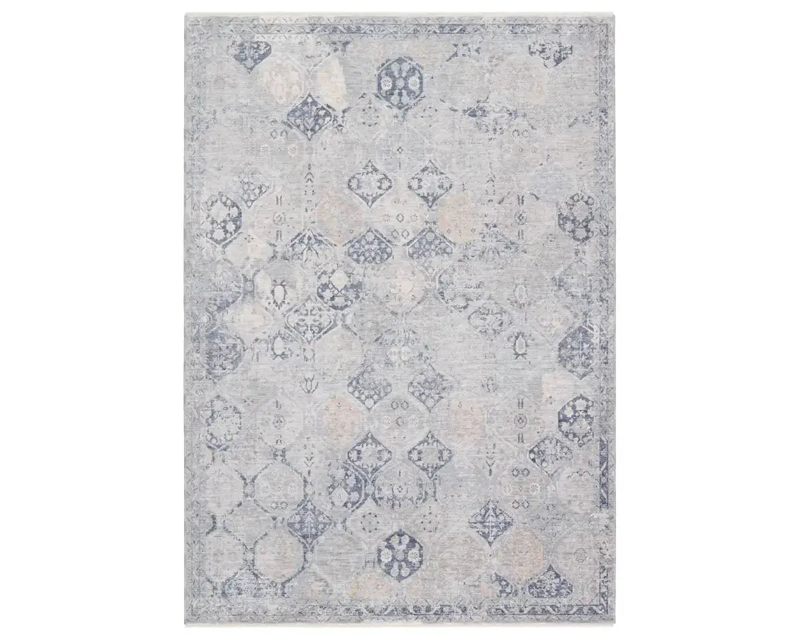 stylish rugs for dining rooms-Ballad BLA09 Grey/Blue Rug