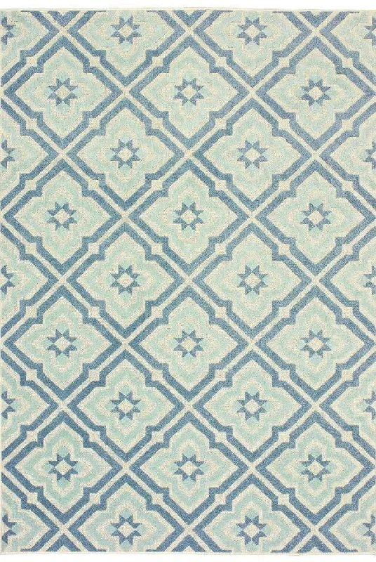 how to repair carpet wear-Barbados 1801H Blue Ivory Rug