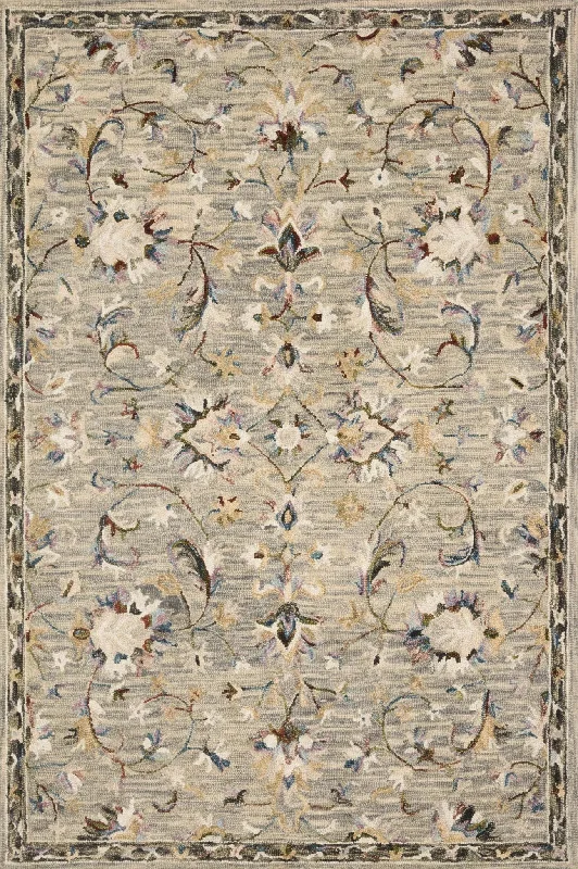 best rugs for concrete floors-Beatty BEA-03 Grey/Multi Rug