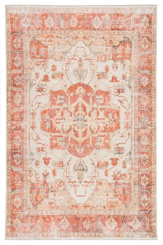 best outdoor carpet for decks-Boheme BOH01 Orange/Ivory Rug