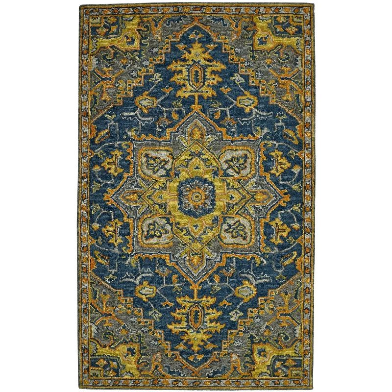 how to choose rug colors-Boho BOH-6 Blue/Yellow Rug