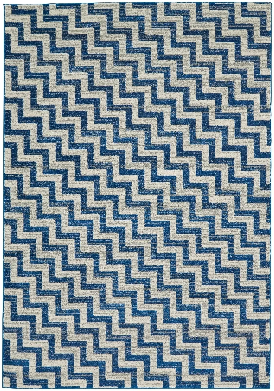 how to install carpet runners-Brixton 6163605F Blue/Ivory Rug