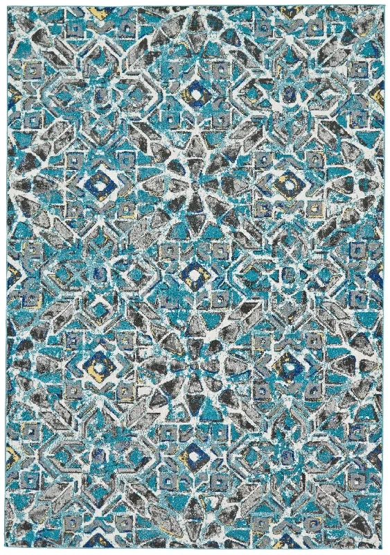 how to clean synthetic rugs-Brixton 6163609F Blue/Ivory Rug