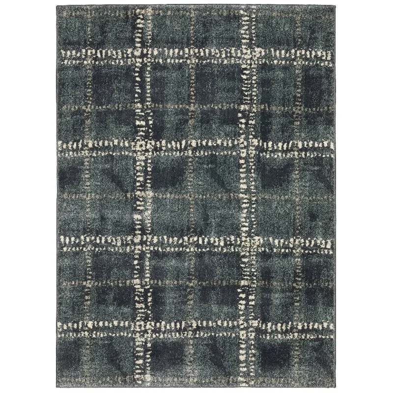 modern geometric carpet patterns-Carson 746J Blue/Ivory Rug