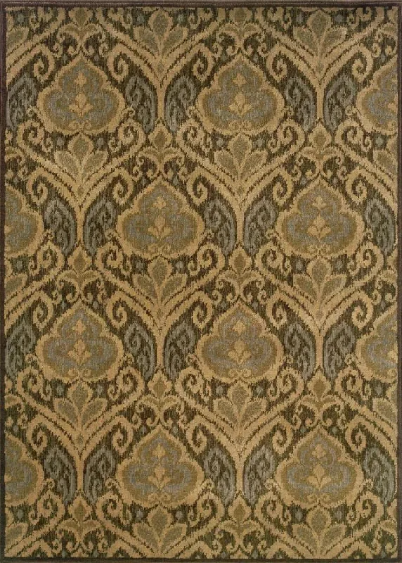 best carpet deodorizers for pet hair-Casablanca 4464A Green/ Ivory Rug