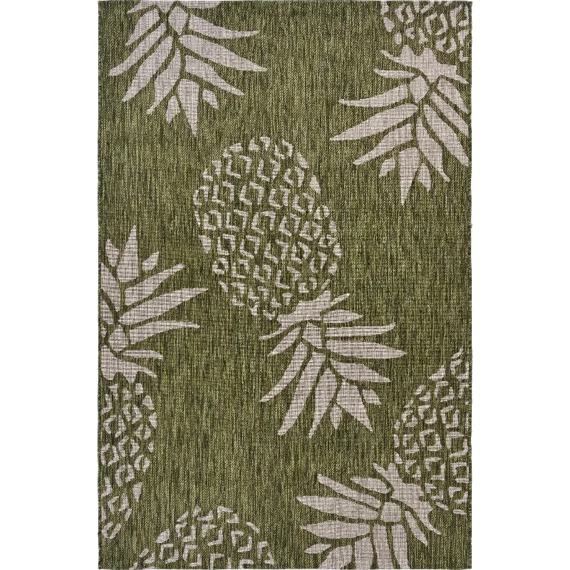 trendy abstract carpet patterns-Catalina LR81500 Dark Green/Beige Rug