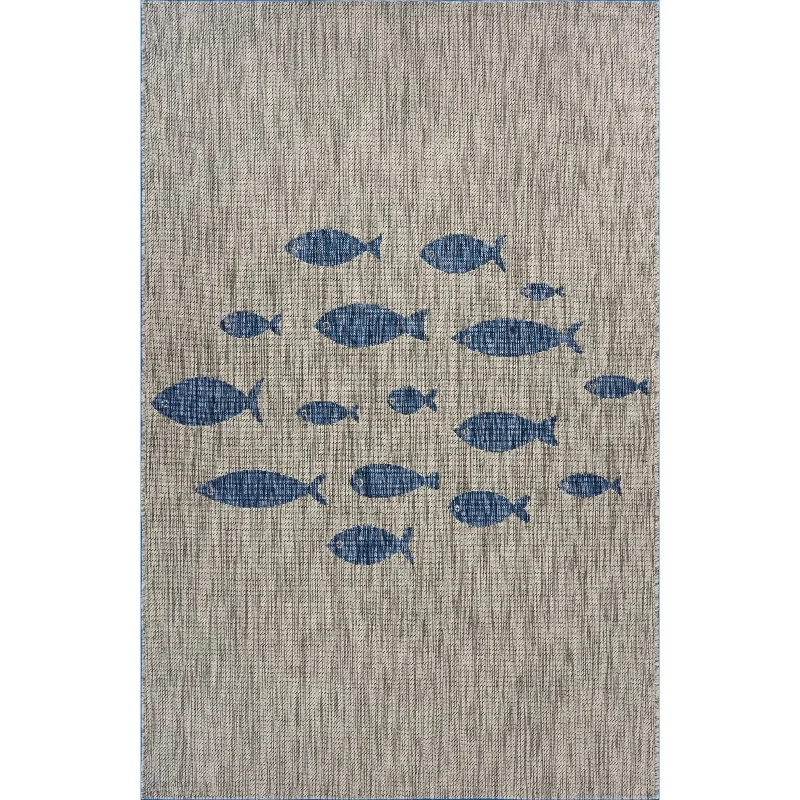 stylish rugs for large spaces-Catalina LR81505 Gray/Navy Rug