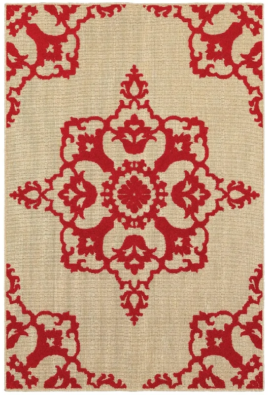 where to buy eco-friendly rugs-Cayman 97R Sand/ Red Rug