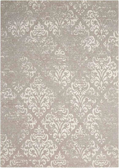 affordable carpet for pet owners-Damask DAS03 Ivory/Grey Rug