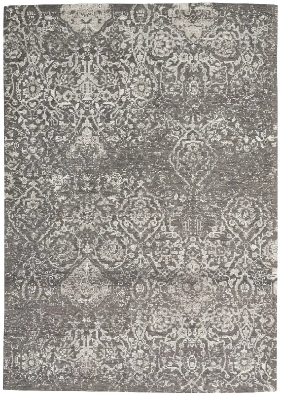 durable rugs for family spaces-Damask DAS06 Dark Grey Rug