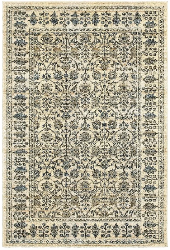 best rugs for outdoor patios-Empire 501U Ivory/ Blue Rug