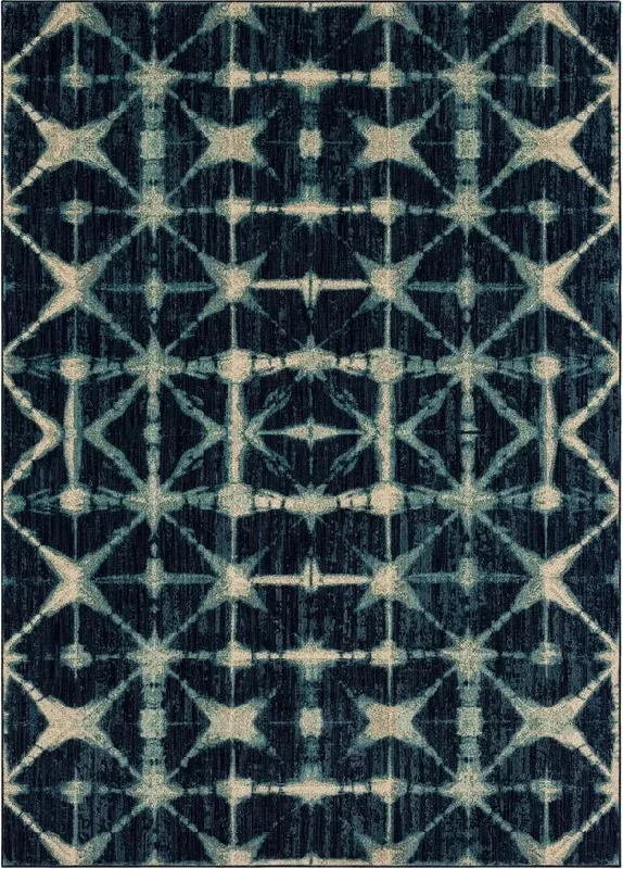 affordable carpet replacement options-Expressions 91669 50102 Triangle Accordion Indigo Rug