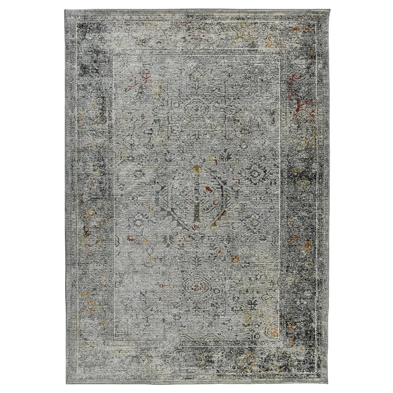 how to remove pet saliva stains-Fairmont FAI-3 Silver/Orange Rug