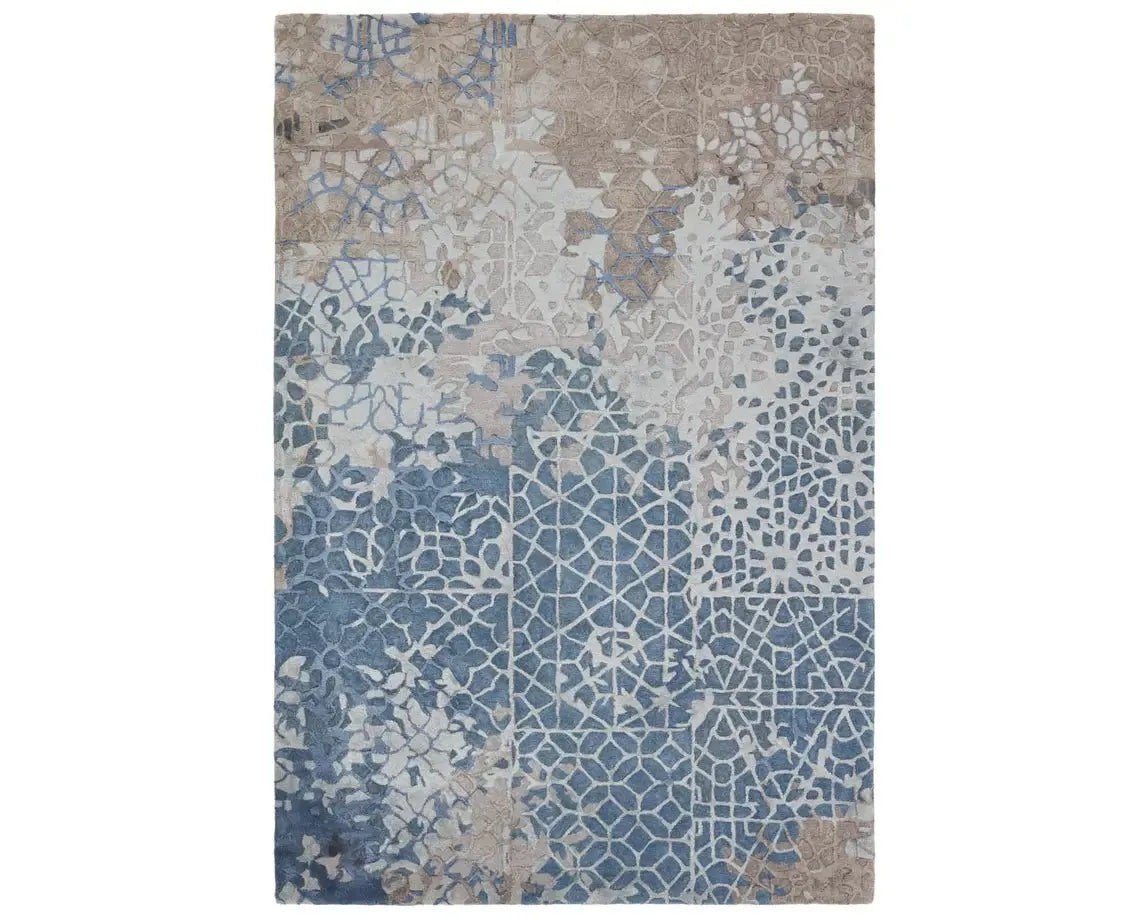 how to install carpet in bathrooms-Fragment FRG11 Dark Blue/Light Grey Rug