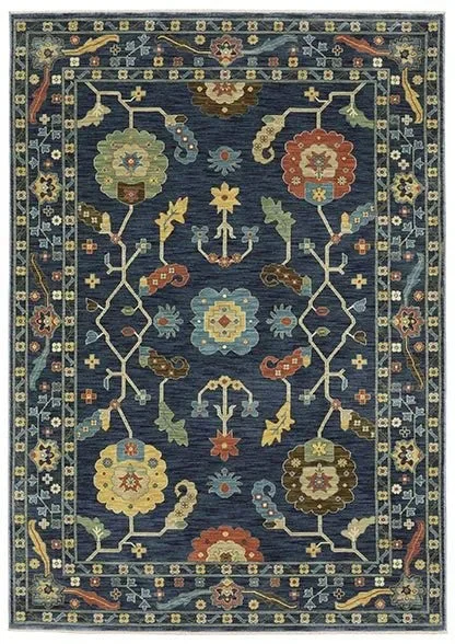 eco-friendly carpet recycling options-Francesca FR03F Blue/Multi Rug