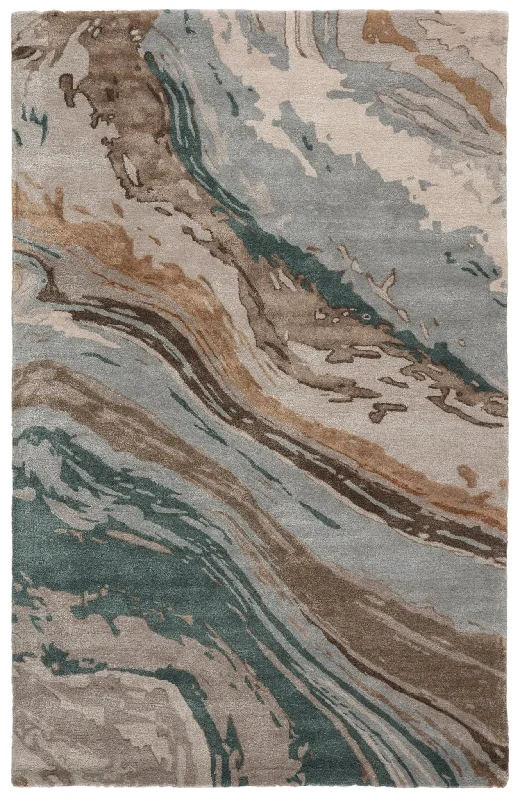 trendy floral carpet designs-Genesis GES37 Teal/Light Grey Rug