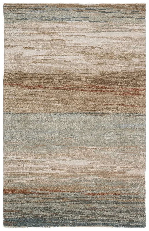 stylish rugs for open spaces-Genesis GES39 Tan/Light Grey Rug