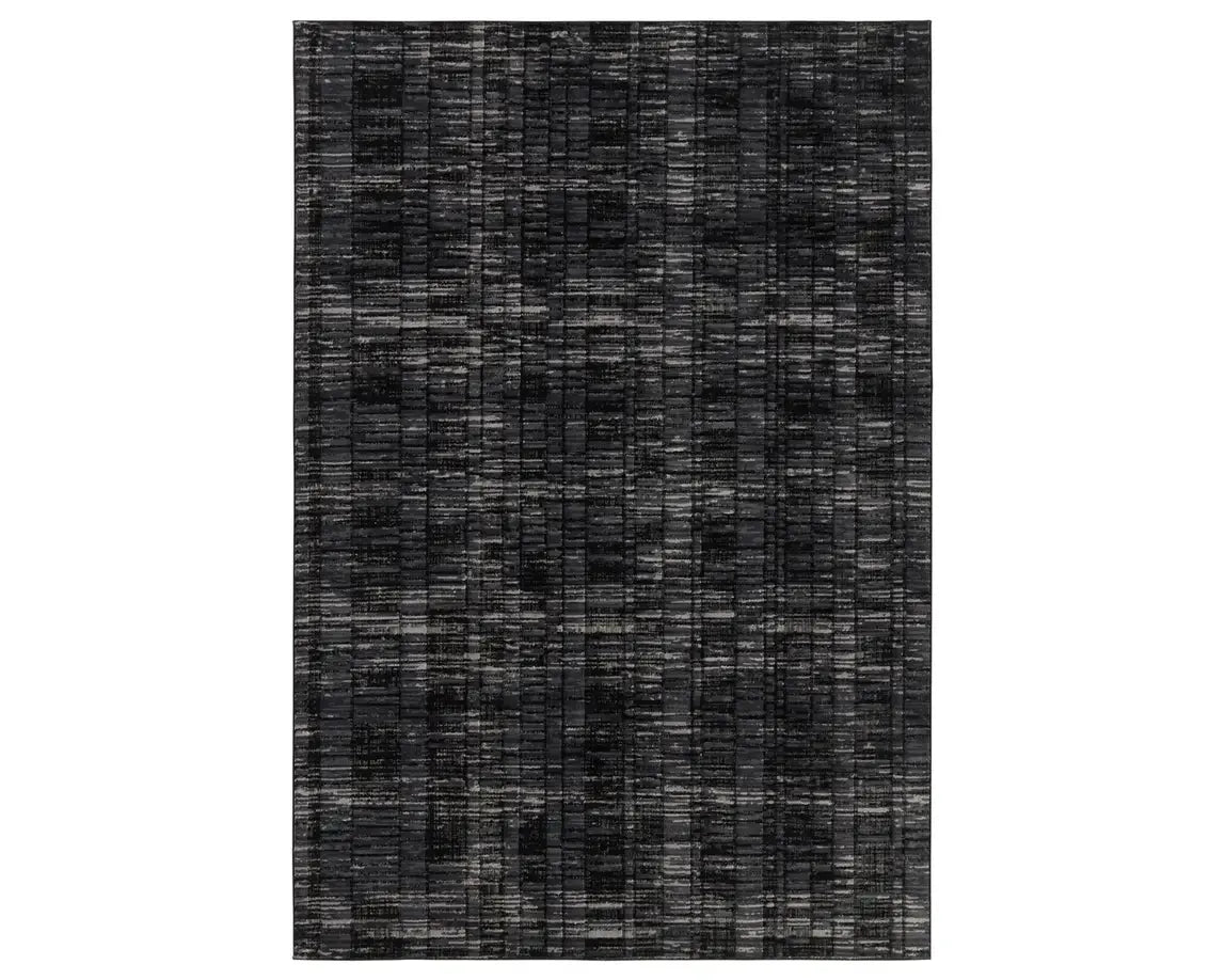 luxury wool carpets for offices-Graphite GRA05 Black/Grey Rug