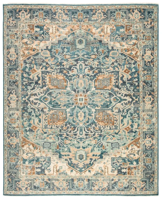 modern geometric rug patterns-Inspirit ISP02 Elyas Blue/Ivory Rug