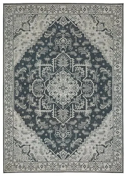 how to remove oil stains fast-Intrigue INT07 Blue/Beige Rug