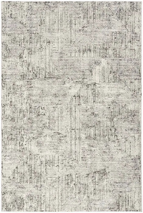 modern geometric rug patterns-Irradiant (CK024) IRR01 Cream/Black Rug