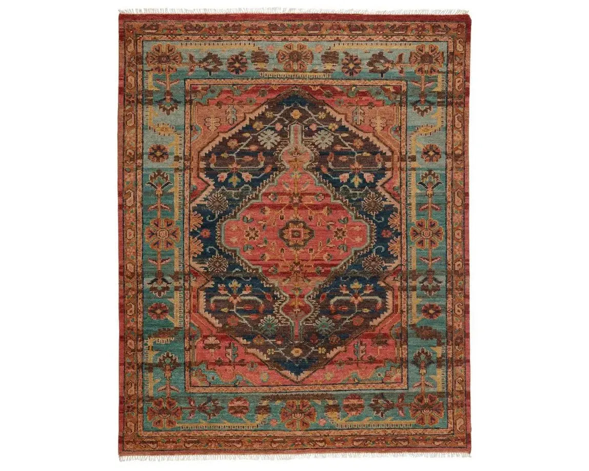 trendy boho rug designs-Jinsen JIN03 Aqua/Blue Rug