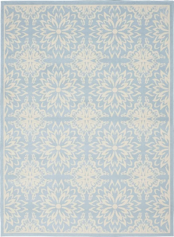 how to choose carpet pile height-Jubilant JUB06 Ivory/Light Blue Rug