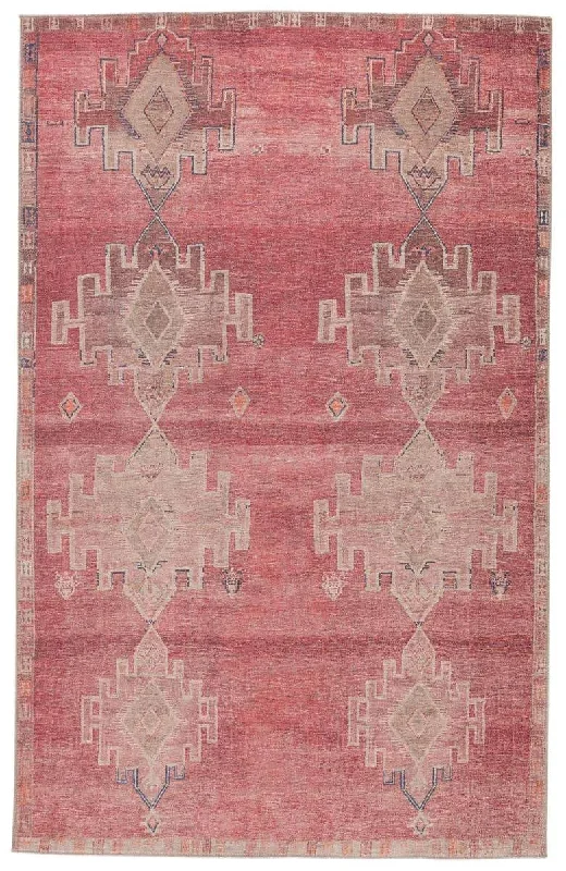 best rugs for tile protection-Kairos KAR04 Pink/Grey Rug