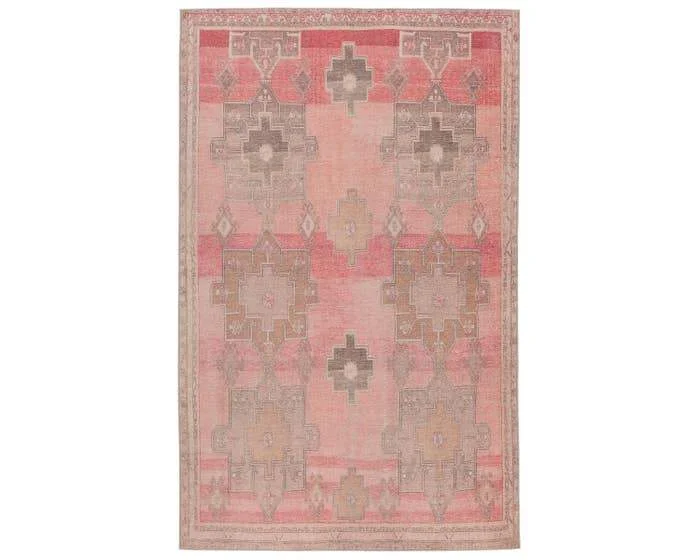 best rugs for warm climates-Kairos KAR05 Pink/Tan Rug