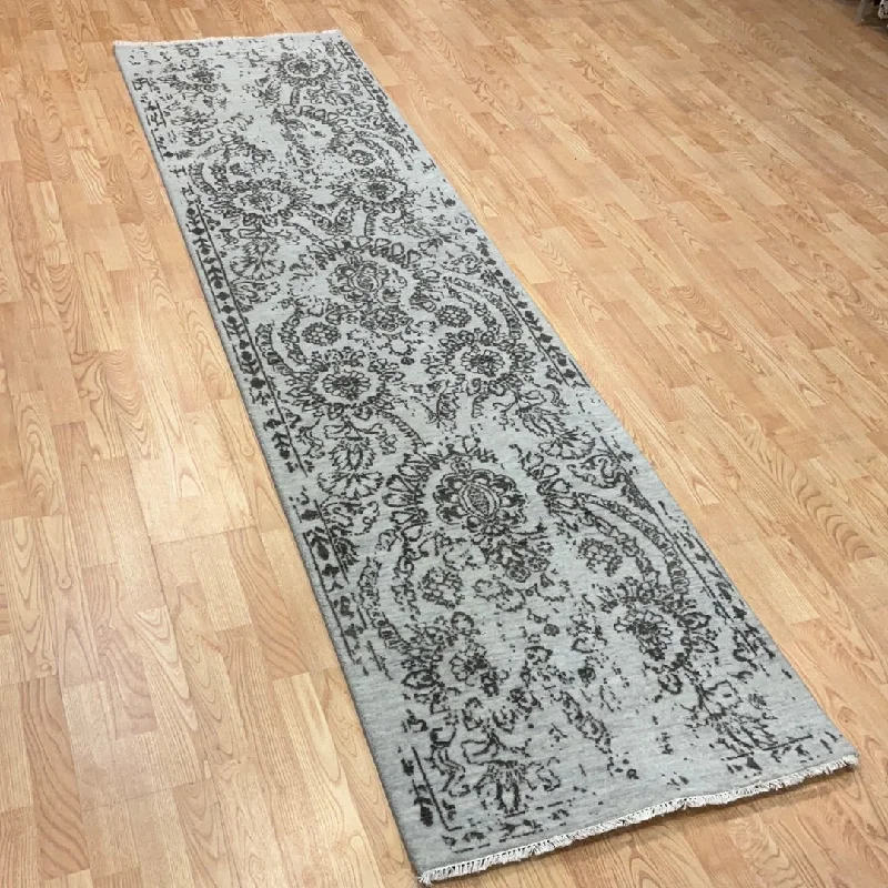 how to choose rug durability-Kaoud Rugs 2.6X10.2 Runner SILVER CONTEMP Area Rug